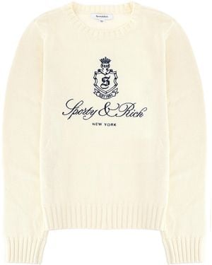 Sporty & Rich Jersey With Logo - Natural