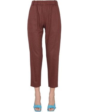 Alysi Virgin Wool Cigarette Pants - Red