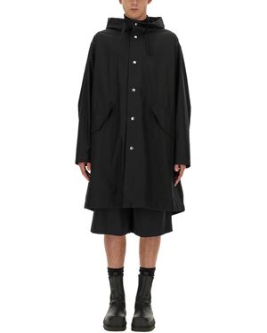Jil Sander Hooded Cotton Parka - Black