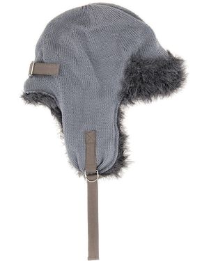 Kijima Takayuki Wool Knit Aviator Hat - Grey