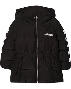 Off-White c/o Virgil Abloh Mini Puffer Jacket With Diagonal Zipper - Black