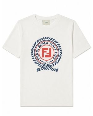 Fendi T-Shirt Con Stampa - White