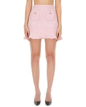Self-Portrait Chic Knit Mini Skirt - Pink