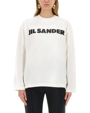 Jil Sander T-Shirt Con Logo - Bianco