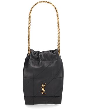 Saint Laurent Cassandre Logo Bag - Black