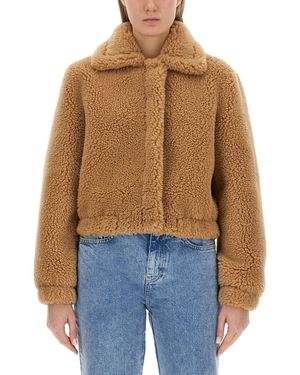 Moschino Furry Effect Jacket - Blue