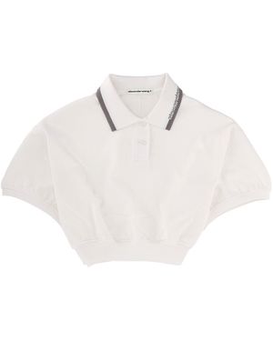 T By Alexander Wang Cotton Polo - White