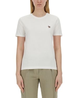 Paul Smith T-Shirt Con Patch Logo - Bianco