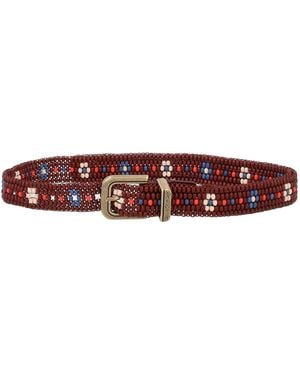 Etro Beaded Belt - Red
