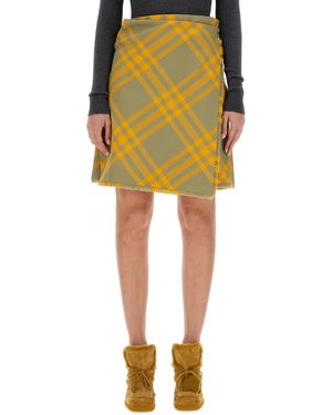 Burberry Wool Blend Kilt - Yellow