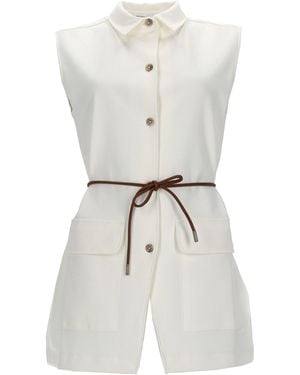 Herno Gilet Con Cintura - White