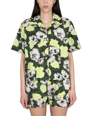 MSGM CAMICIA IN COTONE CON STAMPA FLORAL - Verde