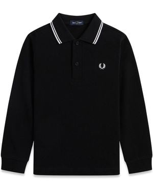 Fred Perry Twin Tipped Ls Polo Shirt - Black