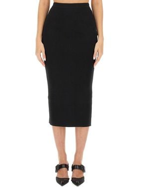 McQueen Knit Pencil Skirt - Black