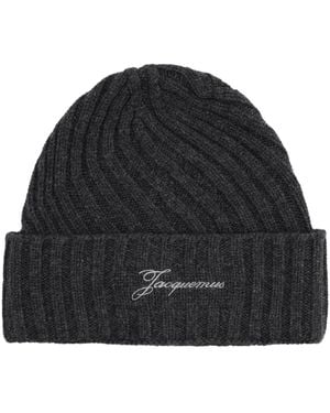 Jacquemus Tourni Twisted Cashmere Beanie - Black