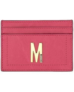 Moschino Card Holder With Plaque - Red