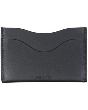 Il Bisonte Leather Orion Card Holder - Grey