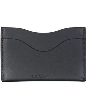 Il Bisonte Leather Orion Card Holder - Gray