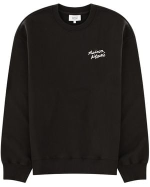 Maison Kitsuné Profile Fox Stripe Collar Casual Shirt - Black