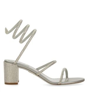Rene Caovilla Cleo" Sandal With Crystals - White