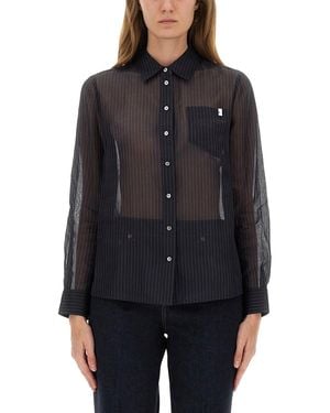 Tory Burch Striped Cotton Shirt - Black