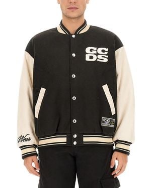 Gcds Wirdo Varsity Bomber Jacket - Black