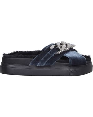 N°21 Sandals With Plush Velvet - Blue