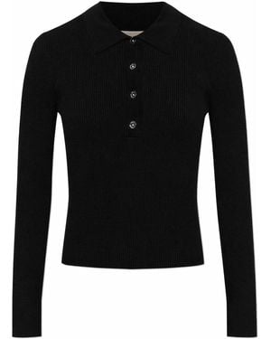 MICHAEL Michael Kors Long-Sleeved Polo Shirt - Black