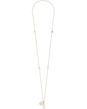 Dolce & Gabbana Collana Con Goccia E Logo Dg - Bianco