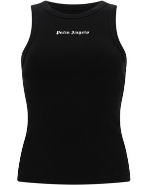 Palm Angels Top Con Logo - Black