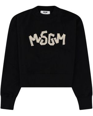 MSGM Felpa Con Logo - Black
