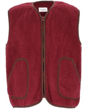 AMISH Gilet "Yellowstone Sherpa" - Red