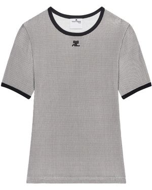 Courreges "Signature Contrast" T-Shirt - Grey