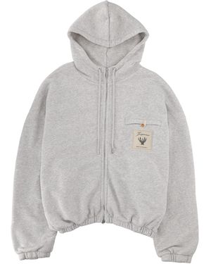 Jacquemus Rosemary Label Zipped Hoodie - Grey