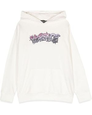 Versace Logo Hoodie - White