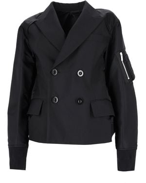 Sacai Giacca Ibrida Doppiopetto - Black