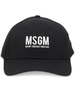 MSGM Cappello Da Baseball Con Logo - Black