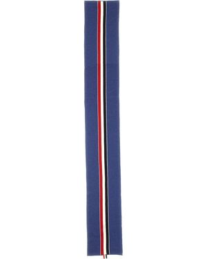 Thom Browne Sciarpa Con Intarsio Logo Rwb - Blu