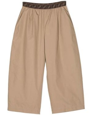 Fendi Nylon Cotton Trousers - Natural