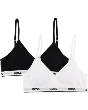 BOSS 2-Pack Reggiseno A Triangolo Con Banda Logata - Black