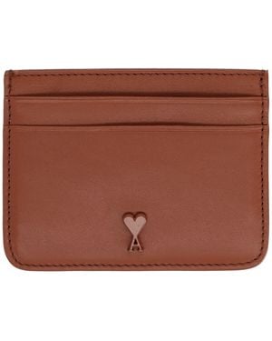 Ami Paris "Ami De Coeur" Card Holder - Brown