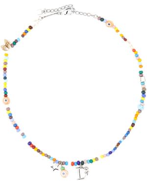 DSquared² Necklace With Beads And Shells - Metallic