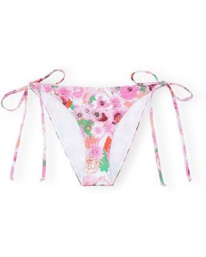Ganni Floral Bikini Bottom - Pink