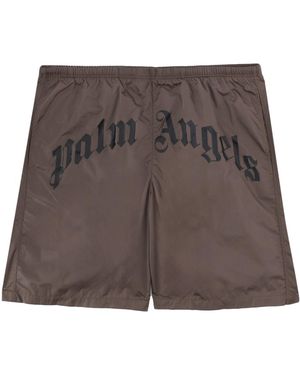 Palm Angels Costume Da Bagno Con Logo - Brown