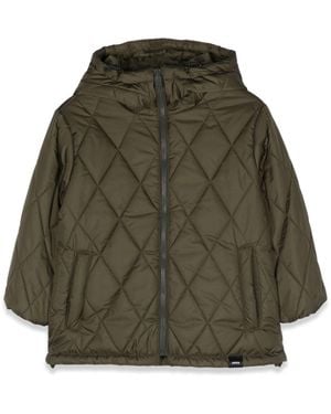 Aspesi Quilted Down Jacket With Hood - Green