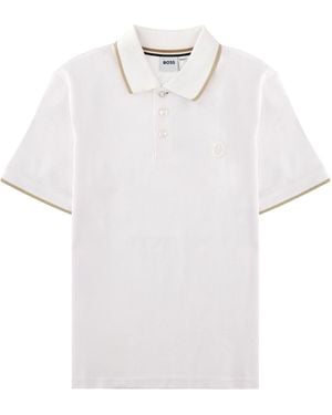 BOSS Polo Con Patch Logo - White