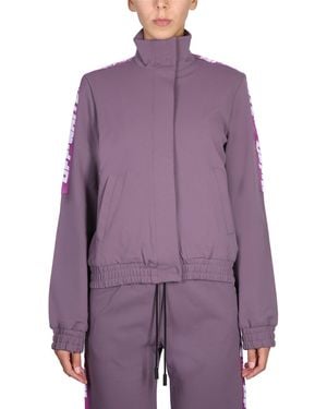 Off-White c/o Virgil Abloh High Collar Sweatshirt With Logo Bands - Purple