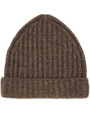 Maison Margiela Wool And Cotton Blend Beanie Virgin Hat - Brown