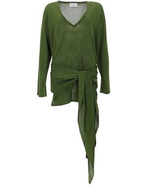 The Attico Mini Abito Drappeggiato - Green