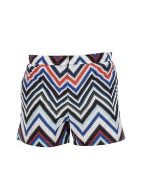 Missoni Vibrant Zigzag Pattern Swimsuit By - Blue